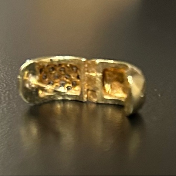 18 Karat Gold and Pave Diamond Huggie Earrings - Picture 12 of 13